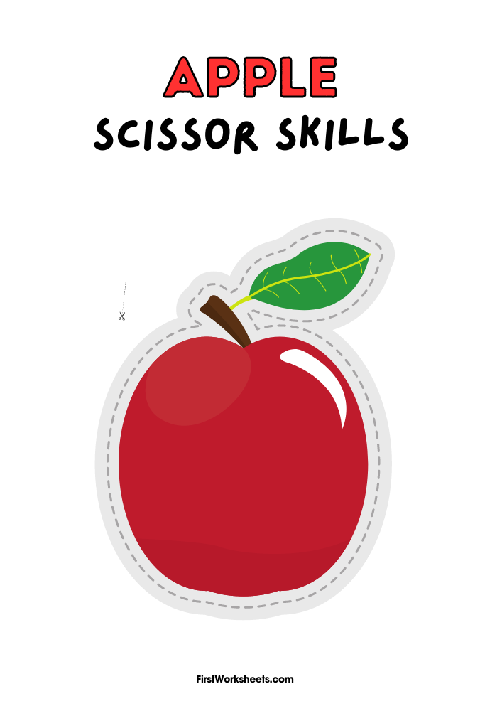 Apple Scissor Skills Worksheet Apple Scissor Skills Worksheet