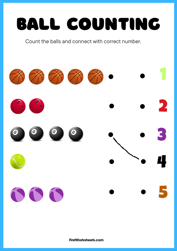 Ball Counting Worksheet Ball Counting Worksheet