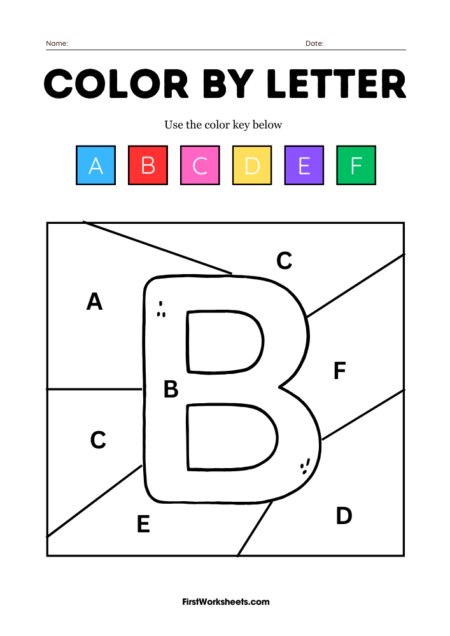 Color by Letter: B Edition Worksheets