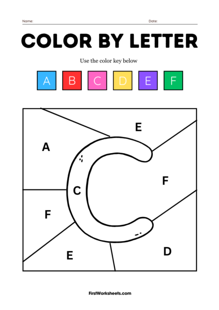 Color by Letter: C Edition Worksheets