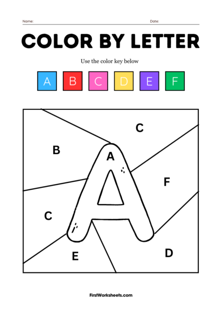 Color by Letter: A Edition Worksheets