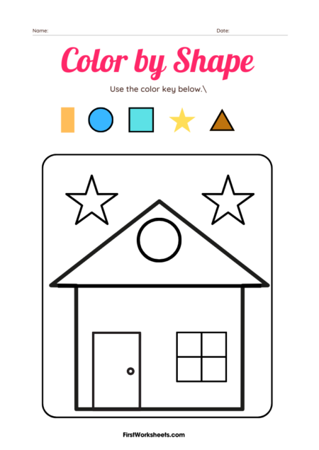 Color by Shape Worksheets