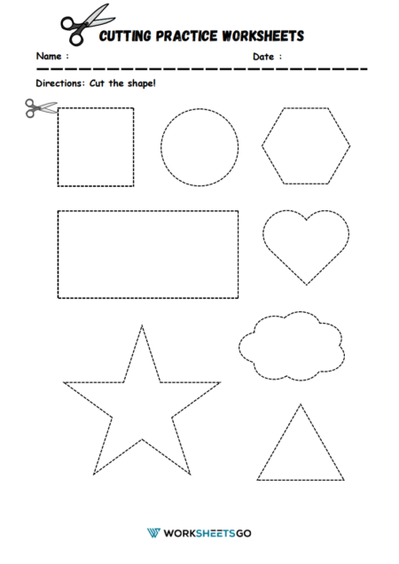 Cut The Shape Worksheets Cut The Shape Worksheets