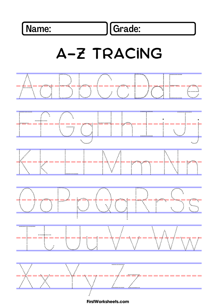 A Z Tracing Worksheet
