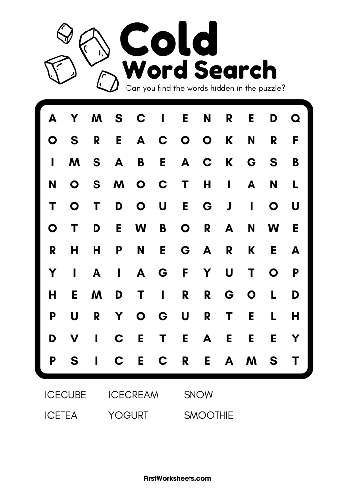Cold Item Word Search Answer Key Cold Item Word Search Answer Key