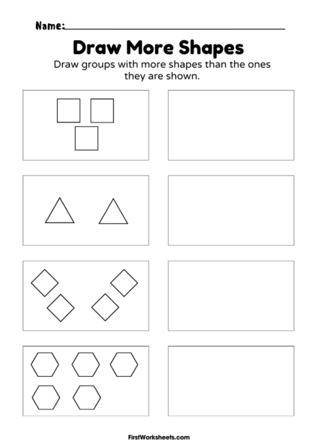 Draw More Shapes Worksheets
