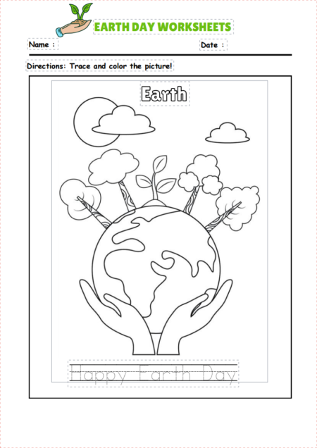 Earth Day Tracing Worksheets