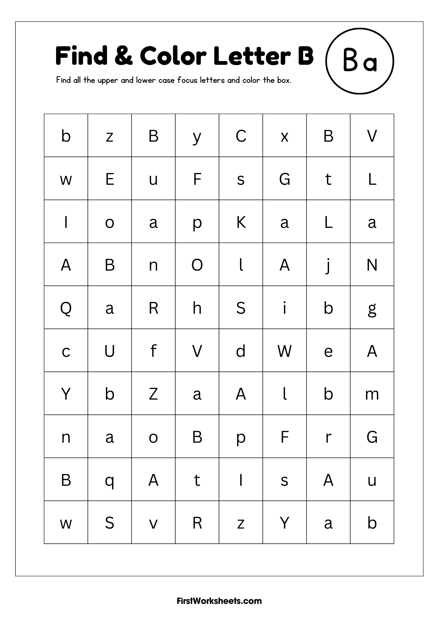 Find Color Letter B Worksheet Find Color Letter B Worksheet 1