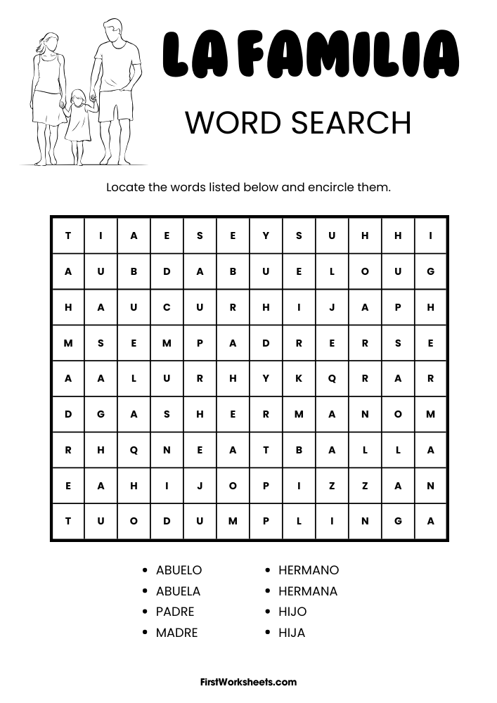 La Familia Familia Principal Word Search La Familia Familia Principal Word Search