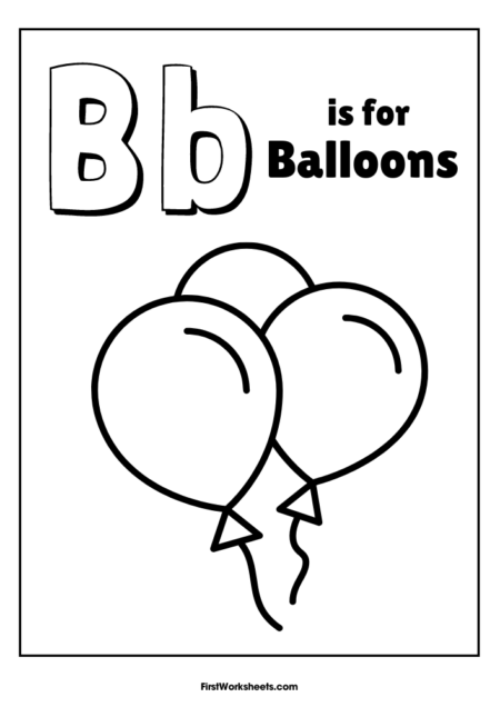 Letter B Balloons Coloring