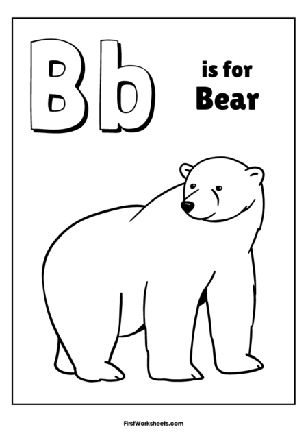 Letter B Bear Coloring