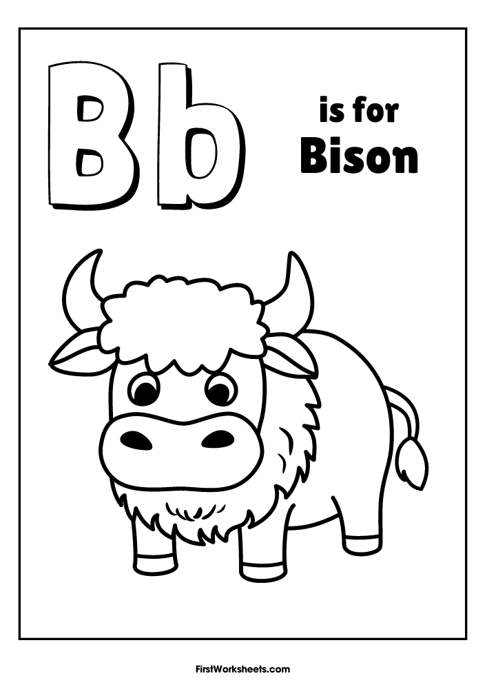 Letter B Bison Coloring Letter B Bison Coloring