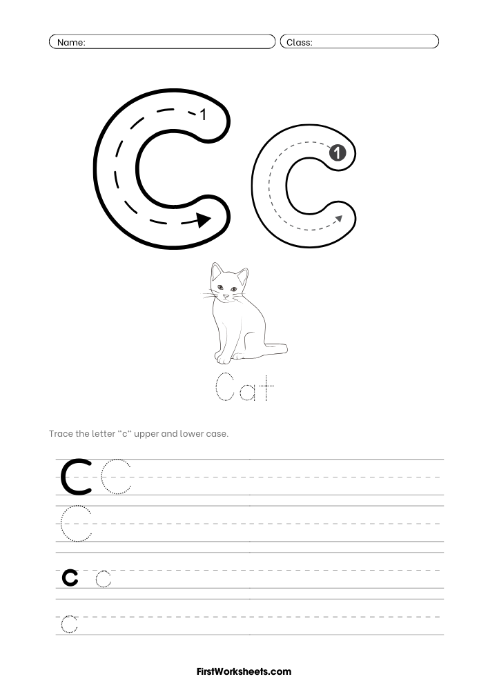 Letter C Tracing Worksheet Letter C Tracing Worksheet 1
