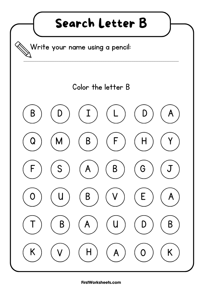 Search Letter B Worksheet Search Letter B Worksheet