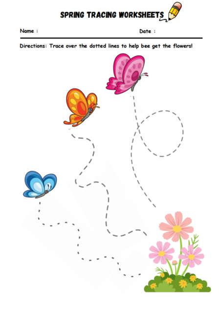 Spring Line Tracing Worksheets Spring Line Tracing Worksheets