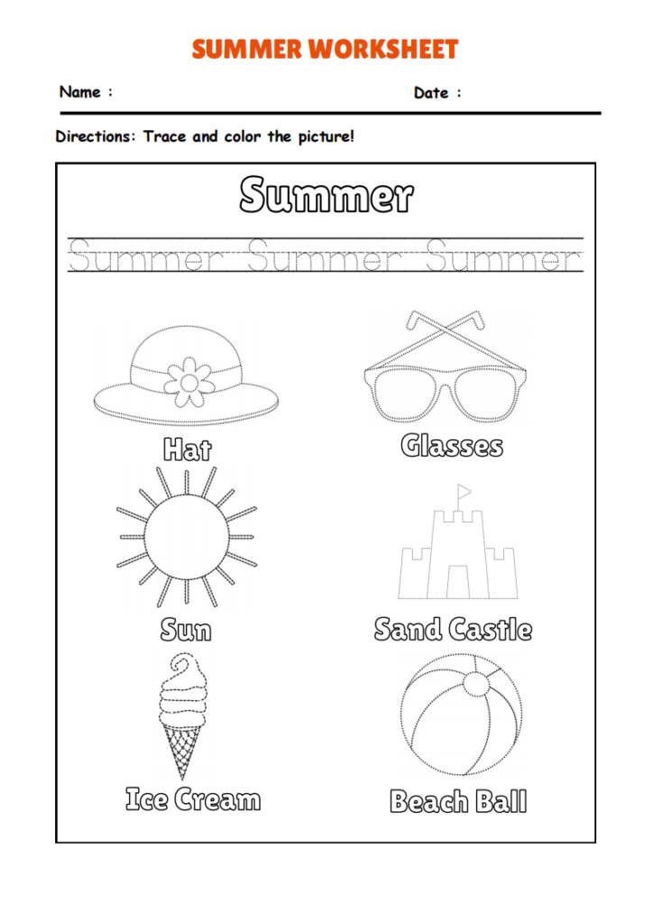 Animal Cutting Worksheet Summer Tracing Worksheet 1