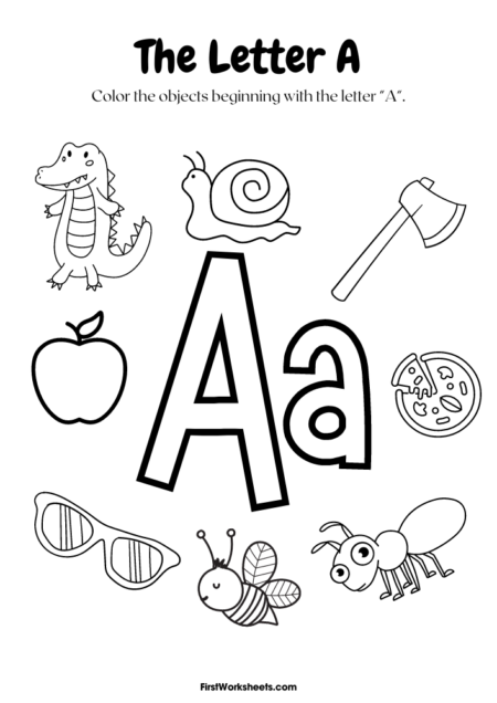 The Letter A Beginning Sound Coloring