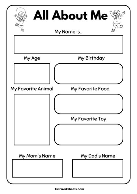 All About Me Activity Worksheets All About Me Activity Worksheets