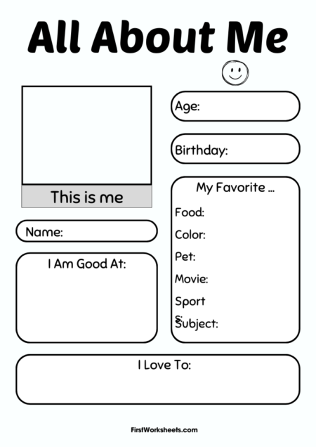 This is Me Worksheets This is Me Worksheets