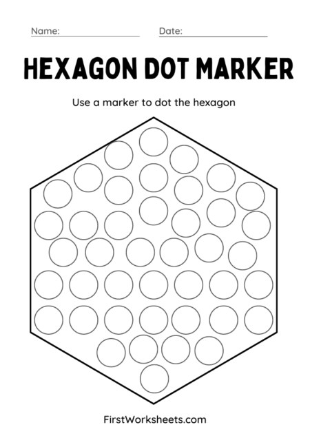 Hexagon Dot Marker Worksheets Hexagon Dot Marker Worksheets