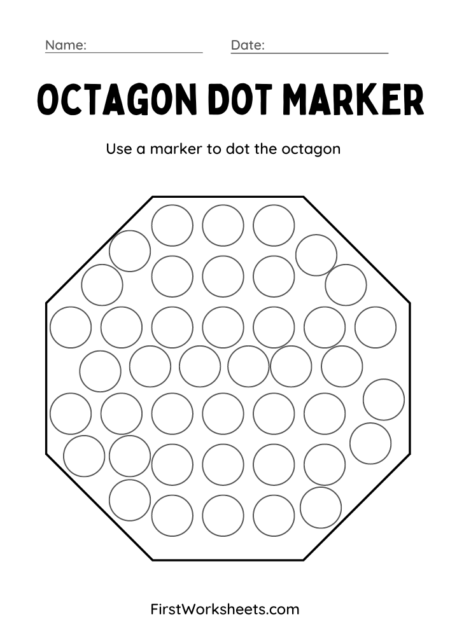 Octagon Dot Marker Worksheets Octagon Dot Marker Worksheets