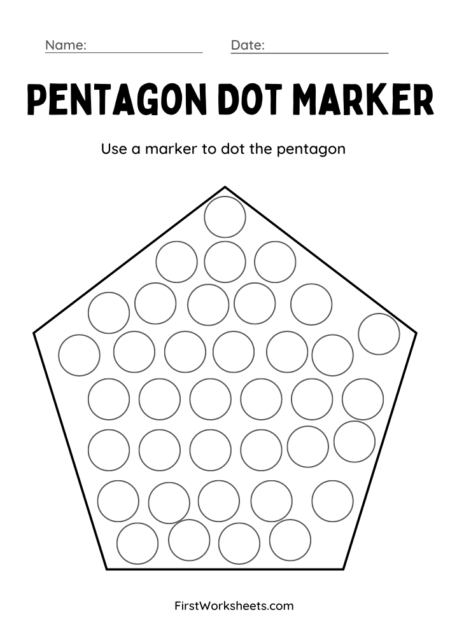 Pentagon Dot Marker Worksheets Pentagon Dot Marker Worksheets
