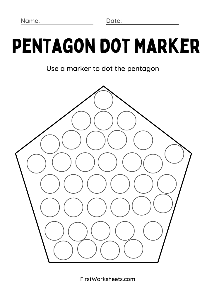 Pentagon Dot Marker Worksheet Pentagon Dot Marker Worksheet