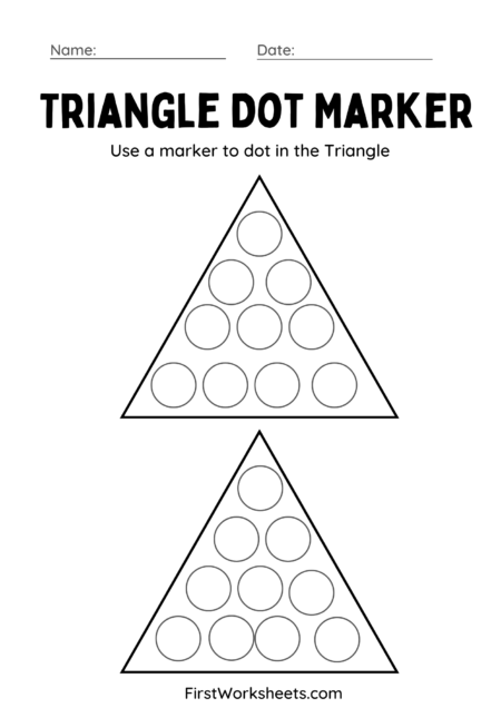 Triangle Dot Marker Worksheets