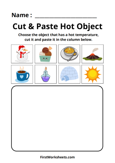 Cut Hot Object Worksheets Cut Hot Object Worksheets