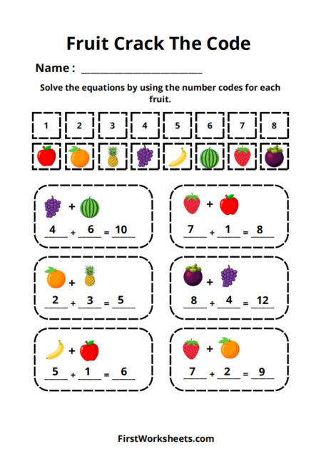 Fruit Crack The Code Worksheets
