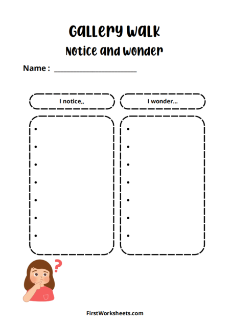 Gallery Walk Notice and Wonder Worksheets