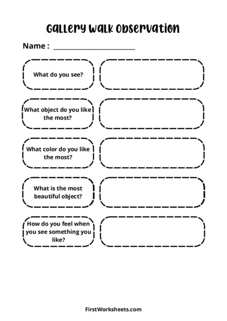 Gallery Walk Observation Worksheets