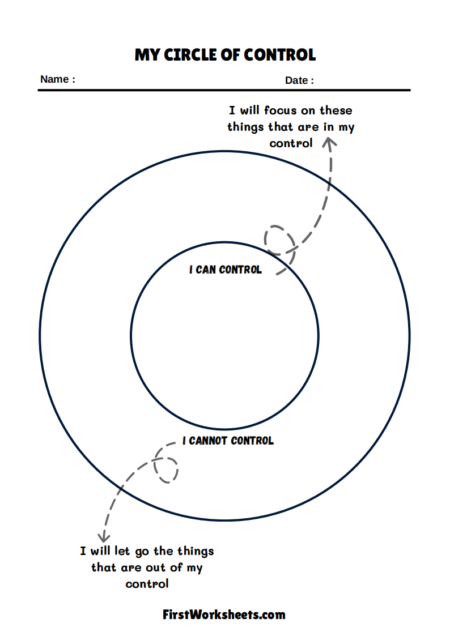 My Circle Of Control Worksheets My Circle Of Control Worksheets