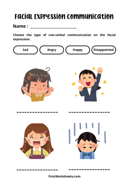 Non-verbal communication Worksheets Non-verbal communication Worksheets