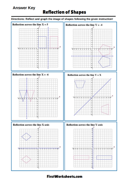 Reflection of Shapes Worksheets Reflection of Shapes Worksheets