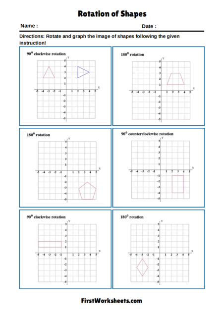 Rotation of Shapes Worksheets Rotation of Shapes Worksheets
