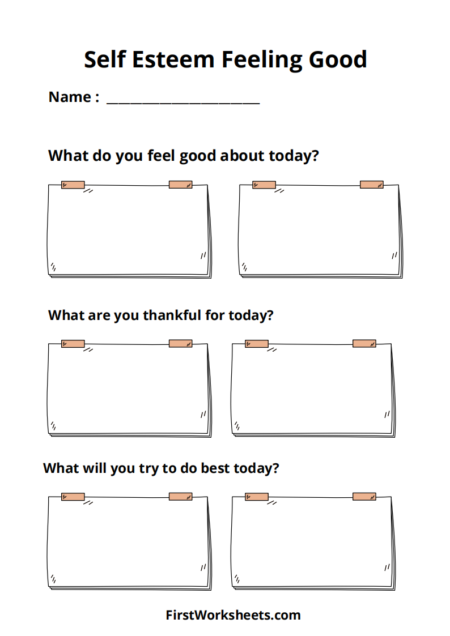Self-Esteem Feeling Good Worksheets Self-Esteem Feeling Good Worksheets