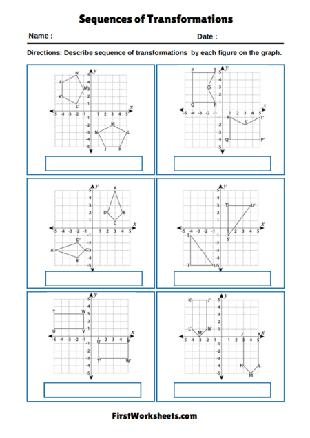 Sequences of Transformations Worksheets Sequences of Transformations Worksheets