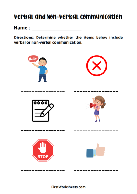Verbal and Non-verbal communication Worksheets Verbal and Non-verbal communication Worksheets