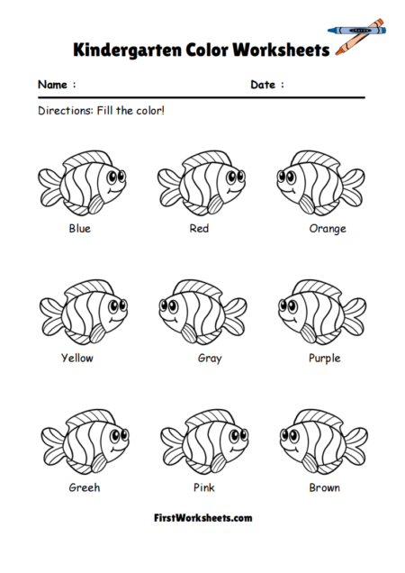 Coloring Fish Worksheets