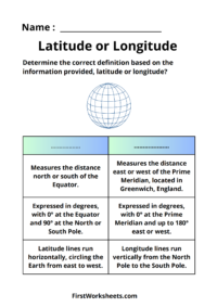 Latitude Or Longitude Worksheet
