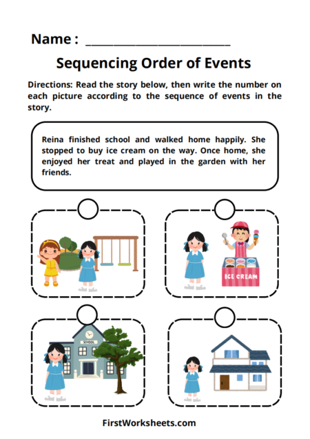 Sequencing Order of Events After School Worksheets