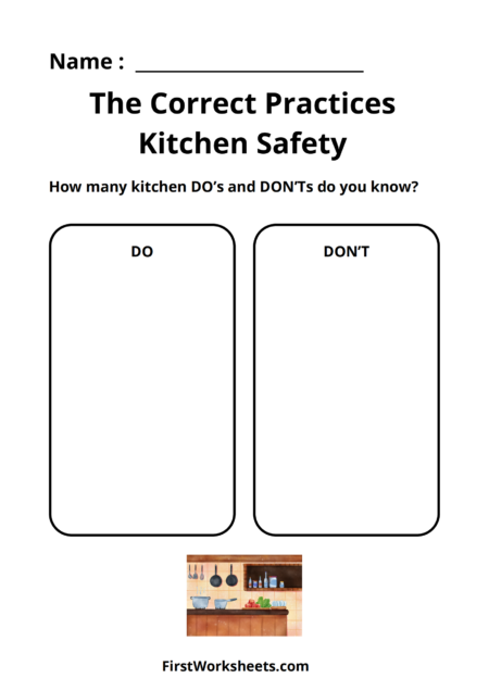 The Correct Practices Kitchen Safety Worksheets
