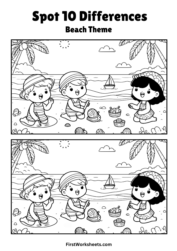 Beach Theme – Spot Differences