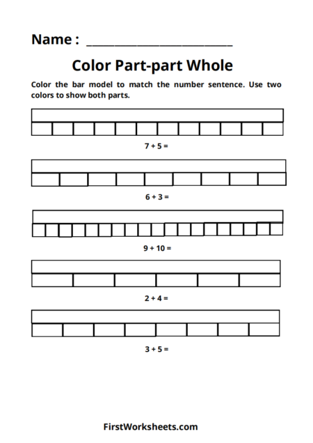 Color Part-part Whole Worksheets