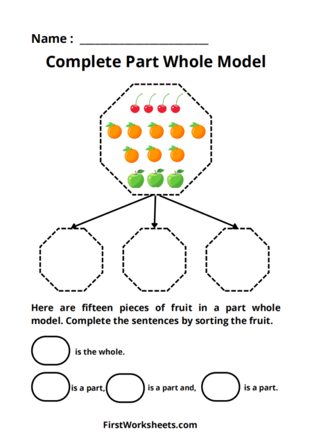 Complete Part Whole Model Worksheets