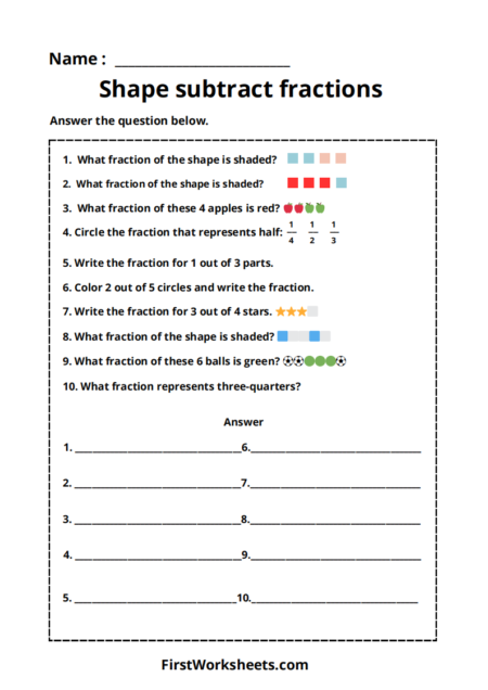 Fractions Exercise Worksheets Fractions Exercise Worksheets