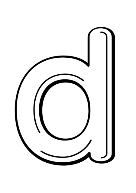 Layered Outline Bubble “d”