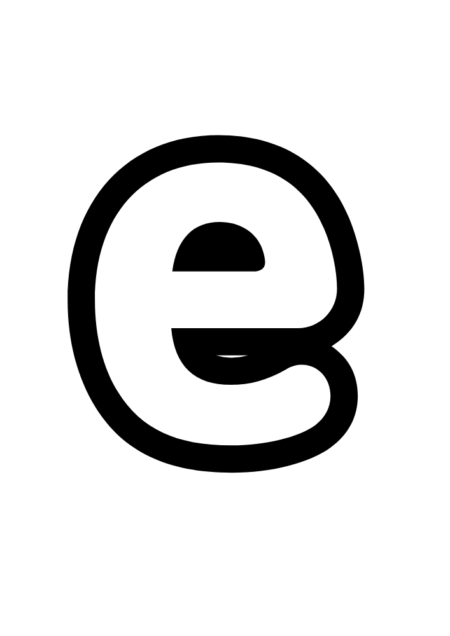 Rounded Bubble E with Minimalist Charm