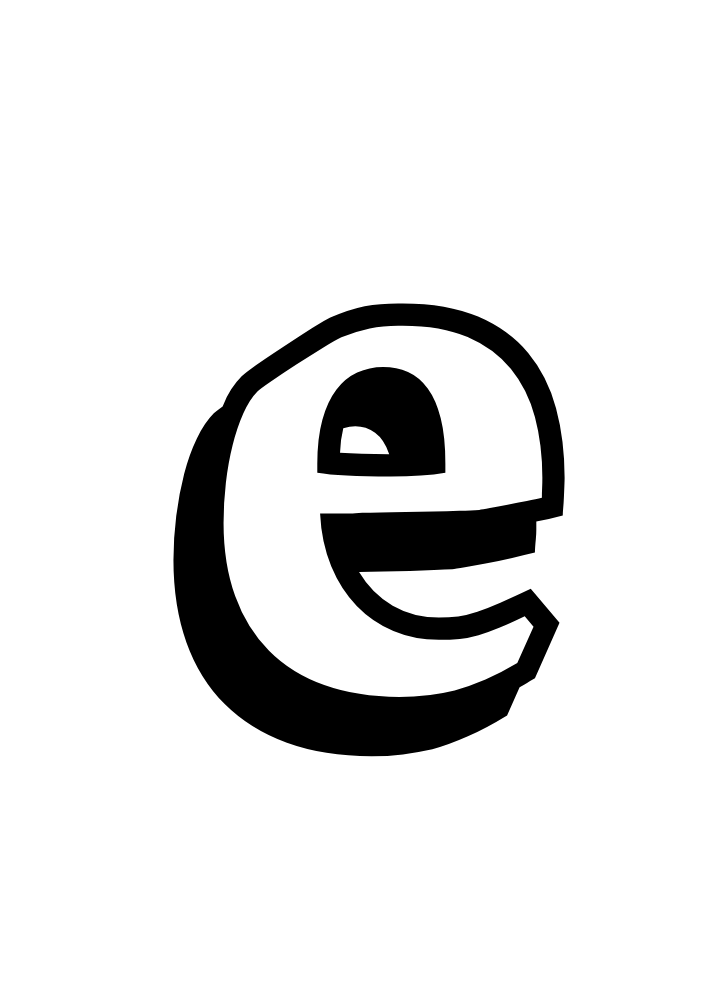 Lowercase Bubble Letter E #14 Lowercase Bubble Letter E #14